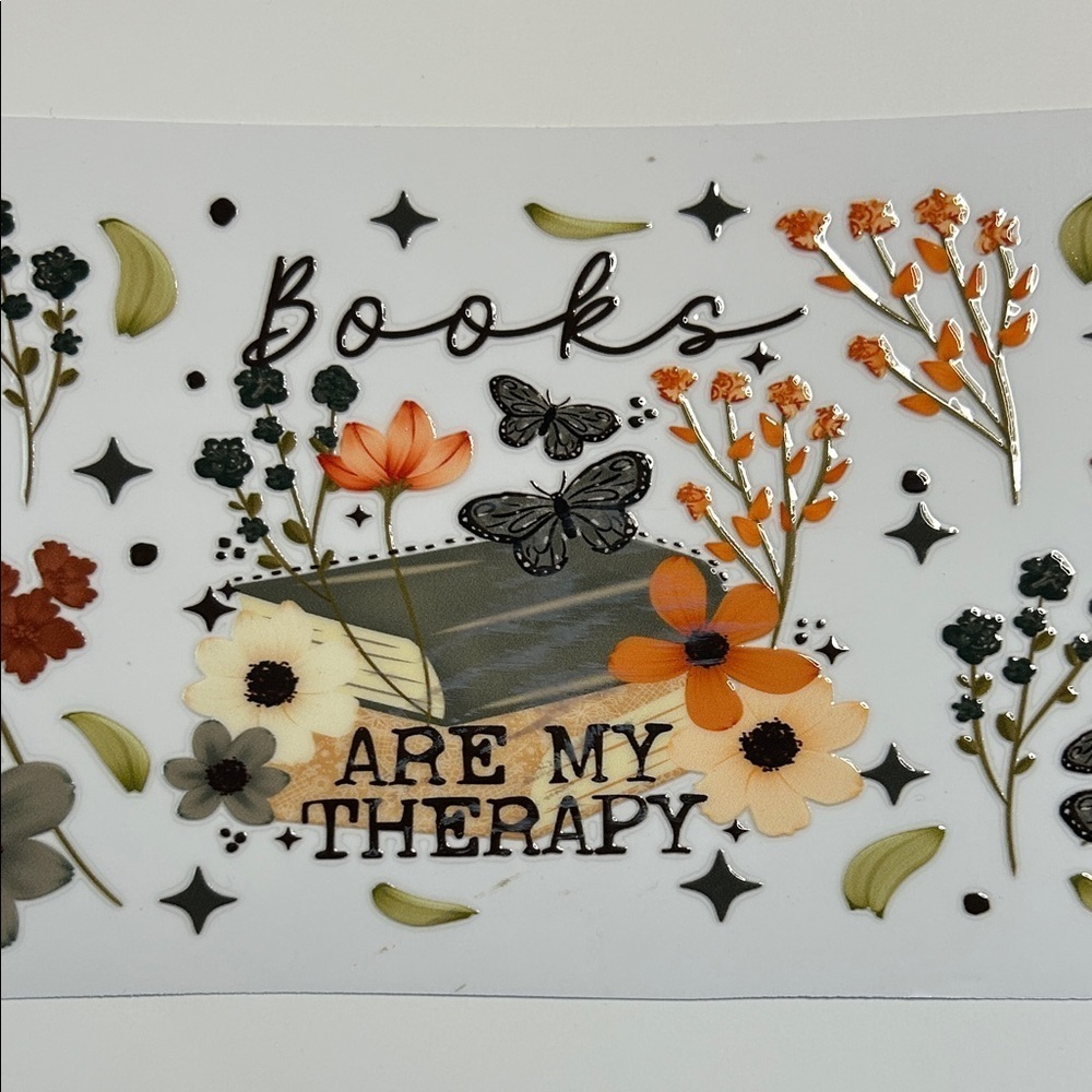 Books Are My Therapy Custom Cup Decal